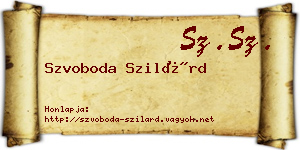 Szvoboda Szilárd névjegykártya