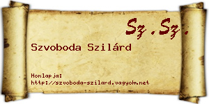Szvoboda Szilárd névjegykártya